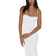 thumbnail image 3 of Cenuakty Women's Bodycon Long Dress Spaghetti Strap Square Neck Midi Dress Backless Party Dress, 3 of 9
