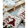 thumbnail image 2 of Pack of 2 Outdoor Pillow Covers, Merry Christmas Gnome Floral Border Cotton And Linen Waterproof Square Throw Pillowcase Cushion Decorative Pillow Covers for Couch Patio Tent, 26x26 in, 2 of 6