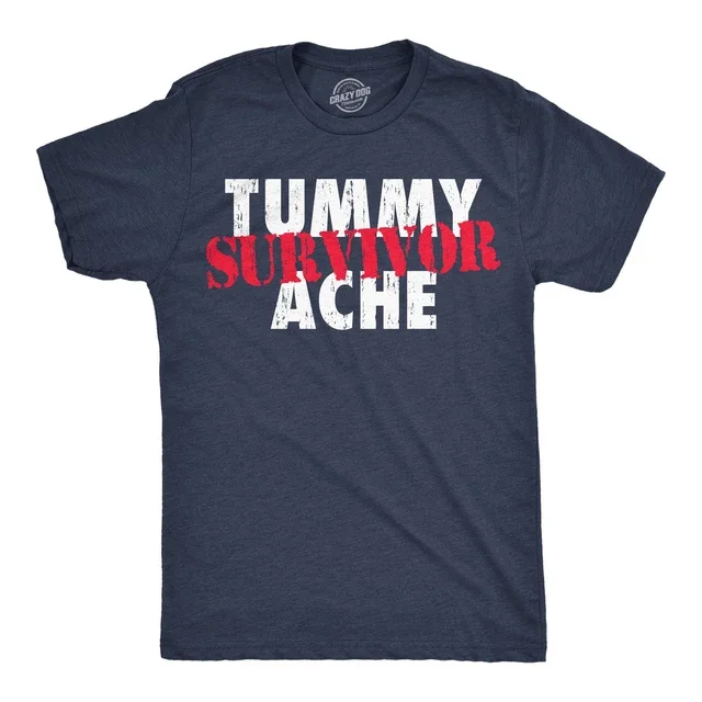 Men Tummy Ache Survivor Graphic T-Shirt