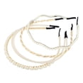 thumbnail image 1 of 4 Pcs Diademas De Diseño Sencillo Con Perlas Para Mujeres, Blanco, 4.72", 1 of 7