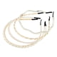 thumbnail image 1 of 4 Pcs Diademas De Diseño Sencillo Con Perlas Para Mujeres, Blanco, 4.72", 1 of 7