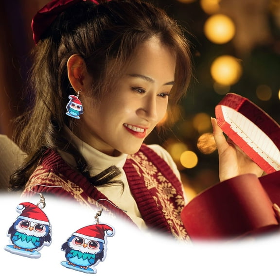 Censtreet Christmas Earrings for Women Lightweight Dangle Acrylic Holiday Stud Earrings Tree Snowflake Earrings Cute Christmas Earrings for Lady Jewelry Gift