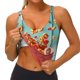 thumbnail image 3 of Balery Floating Colorful Cereal Sujetadores deportivos con espalda cruzada para mujer, acolchados, sin costuras, de alto impacto, ideales para yoga, gimnasio, entrenamiento y fitness.-Large, 3 of 8