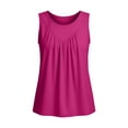 thumbnail image 6 of UAMVSH Women's Summer Sleeveless Tank Top Pleated Crew Neck T Shirts Casual Comfy Loose Fit Basic Tees Fashion Clothing, 6 of 6