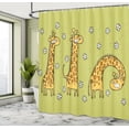 thumbnail image 5 of Ambesonne Animal Shower Curtain, Illustration of Giraffes, 69"Wx70"L, Avocado Green Caramel, 5 of 5