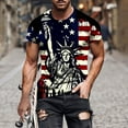 thumbnail image 1 of Chemises pour Hommes, Mode Hommes Confortables Imprimés Manches Courtes Col Rond Blouses Chemises, 1 of 5