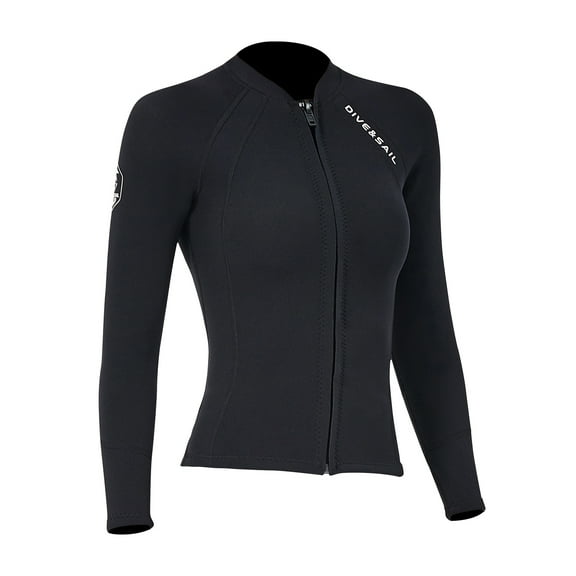 Diving 2mm Neoprene Men Women Diving Top With Front Zipper Wetsuits Jacket Long Sleeves Wetsuit Top For Snorkeling Diving Surfing Water Sports Swimming