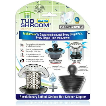 TubShroom Ultra Revolutionary Stainless Steel Bath Tub Drain Protector Hair Catcher