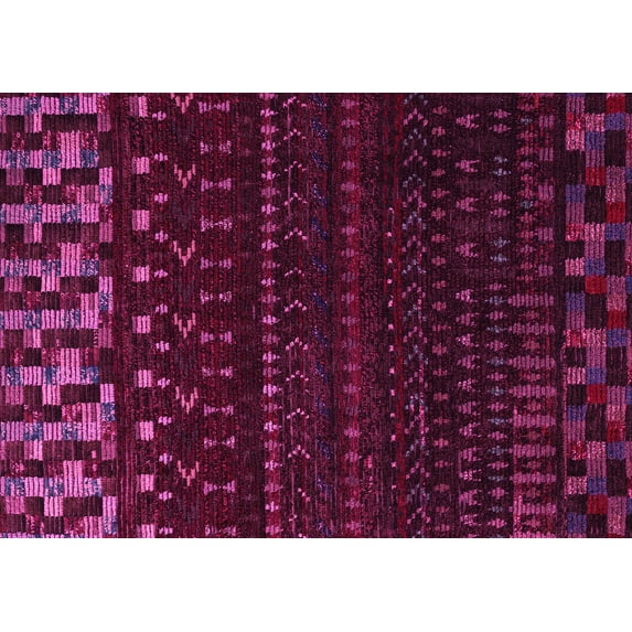 Ahgly Company Indoor Rectangle Abstract Pink Modern Area Rugs, 4' x 6'