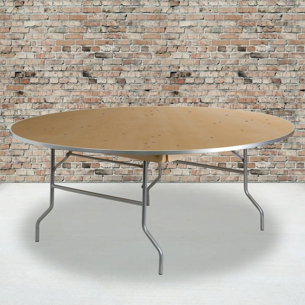 Flash Furniture 6 Foot Round Heavy Duty, 6 Ft Round Wood Folding Banquet Table