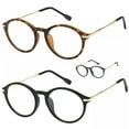 thumbnail image 2 of Vintage Medium Round Move Clear Lens Glasses Fashion Men Women Retro Frame, 2 of 4