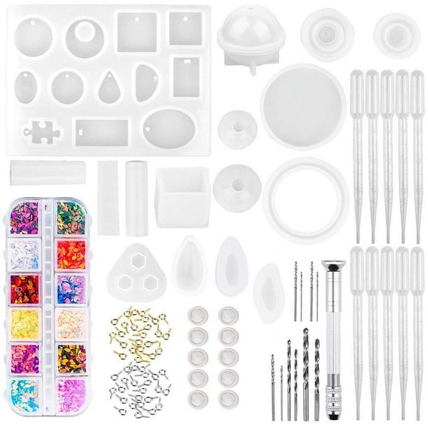 Moldes de Resina, 149 Piezas Moldes de Fundición de Resina de Silicona y Kit de Herramientas para Hacer Artesanías de Resina de Joyería