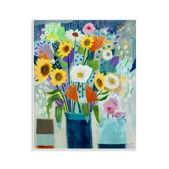 Stupell Industries Bright Sunflowers & Blooms Plants & Flowers Painting Unframed Art Print Wall Art, 11 x 14