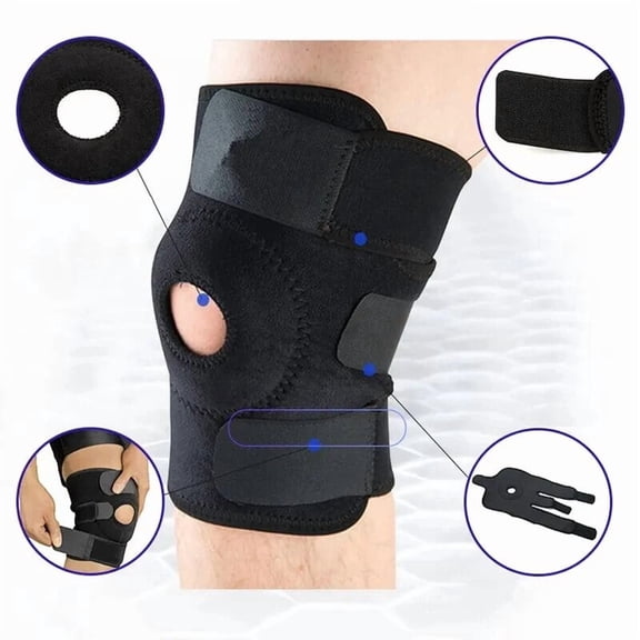 Adjustable Knee Brace with Open Patella and Side Stabilizers – Breathable Compression Support for Meniscus Tear, Arthritis Pain, and Sports Recovery, Fits Left and Right Knee