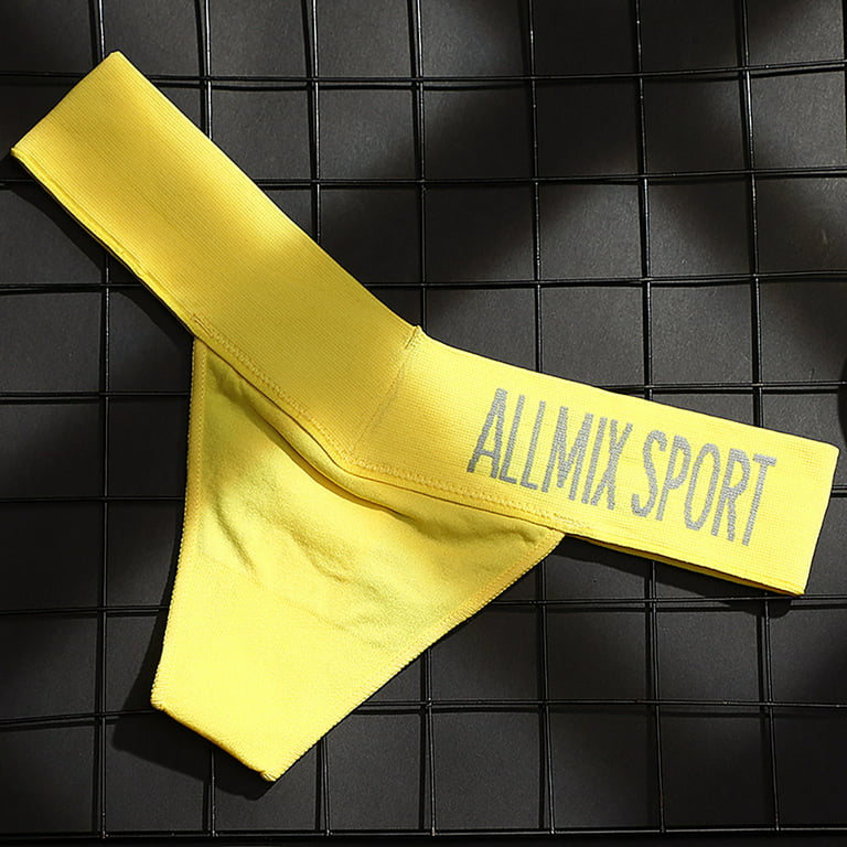 wendunide lingerie for women Women's Underwear Seamless Sports Deep V-Low  Waist Seamless Thong M-XL Yellow L 