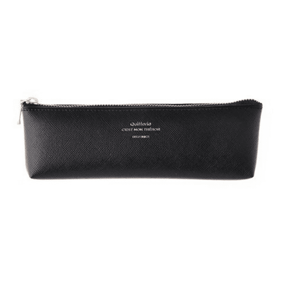 Delfonics Quitterie Pen & Pencil Case: 7-1/4 in. x 2-1/2 in. (Black)