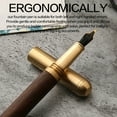 thumbnail image 3 of Vintage 0 7mm Nibs Handcrafted Wood Fountain Pen Signature Writing Business Gift Gold Ebony Kerunrum Rosewood We, 3 of 6