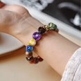 thumbnail image 4 of Pulseras contra el mal de ojo Pulseras con cuentas de Fátima de mano Pulsera de protección con amuleto elástico de ojo azul 2 piezas, 4 of 5