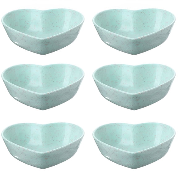 ACDANC Side Dish Bowls Ceramic, Cute Heart Bowl Dip Bowls, Dessert Bowls for Ice Cream, Snack, Dips, Green, Heart-Shaped