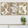 thumbnail image 2 of PixonSign Framed Wall Art Set White Brown Pastel Paint Strokes Shapes Canvas Print Abstract Cozy Neutral Wall Decor Modern Art Nordic for Living Room, Bedroom, Office - 24"x36"x3 Natural, 2 of 5