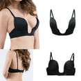 thumbnail image 6 of Fullness Deep Plunge V Shape Women's Push up Convertible V Bra, Size, 38D-Black, 6 of 8