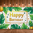 thumbnail image 6 of Tropical Themed Happy Birthday Banner with Pineapples and Leaves Background Backdrop Party Supplies Birthday Decoration Photography Props, 6 of 7