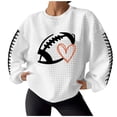 thumbnail image 1 of Rbaofujie Chandails pour Femmes Mode Tendance Femmes Décontracté Dames Solide Ample Manches Longues Col Rond Blouses Hauts Chandails en Molleton Sans Capuche Blanc Automne Chandails à Capuchon pour Femmes, 1 of 4