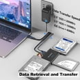 thumbnail image 2 of Hard Drive Reader IDE SATA to USB 3.0 + USB C Adapter,3in1 Ultra Data Retrieval Converter Kit with 12V/2A Power Supply for Internal 2.5'' SSD 3.5'' HDD IDE SATA Blu-ray Drive, 2 of 9