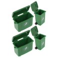 thumbnail image 4 of Durable Plastic Mini Trash Can with Lid for Decor Use Green 4pcs Set Realistic Dollhouse Garbage Bin 1.5 x 1.5 x 2 inches, 4 of 4