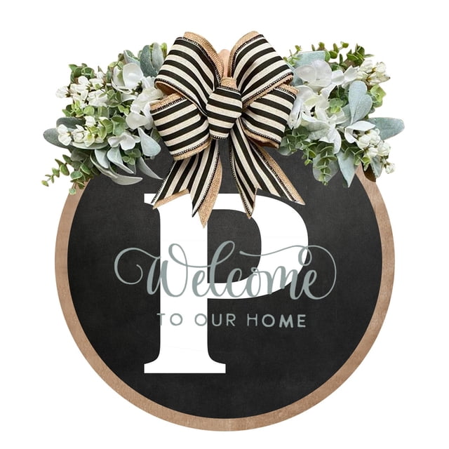 Funny Welcome Sign Round Outdoor Indoor Spring Wreath Farmhouse Porch Decoration Home Wall Sign for Housewarming Summer Fall