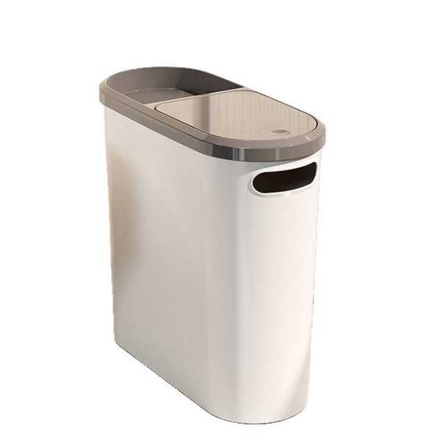 Noehoiugi Bathroom Small Trash Can With Lid,Slim Garbage Can Bathroom With Press Top Lid,Rectangular Trash Bin Waste Basket For Toilet,Bedroom,Rv,Camper