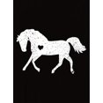 thumbnail image 2 of Women's Casual Horse Pattern T-Shirt with Heart Detail, Polyester Knit Fabric, All-Season Comfort, Round Neck, Animal Print, Medium Stretch - Fashionable Short Sleeve Top, 2 of 6