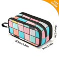 thumbnail image 4 of FORMRS Pencil Case with 3 Compartments Zipper Pouch, Elementary School Level and up, Colorful Checkered Pattern, 4 of 8