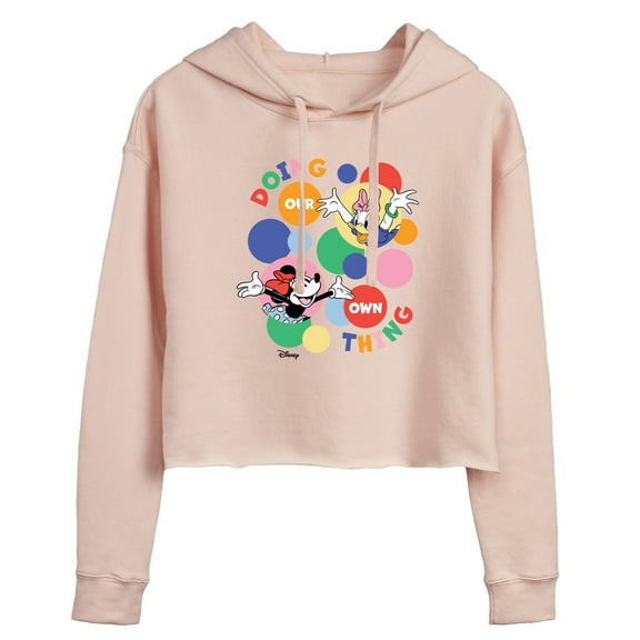 Disney - Doing Our Own Thing - Juniors Cropped Pullover Hoodie