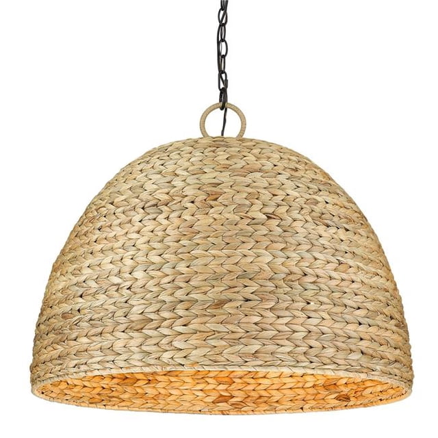 Golden Lighting 1081-8P BLK-WSG Rue 8 Light Ceiling Pendant, Matte Black