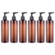 thumbnail image 1 of EeaseMX 6 botellas de plástico de 250 ml con bomba a presión, para viaje, rellenables, color marrón (color aleatorio del cabezal de la bomba), 1 of 7