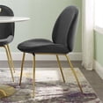thumbnail image 2 of Silla de comedor Modway Scoop de terciopelo negro y acero inoxidable dorado, 2 of 8