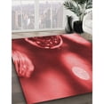 thumbnail image 3 of Ahgly Tapis Rond Lavable en Machine Intérieur Transitionnel Rouge, 6 Pieds Rond, 3 of 7