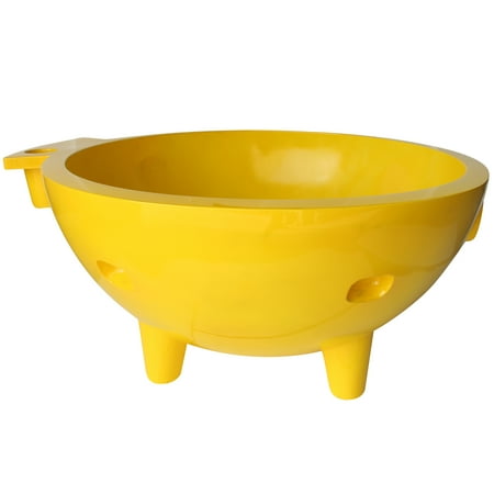 ALFI brand FireHotTub-YE Yellow Round Fire Burning Portable Outdoor Hot Tub