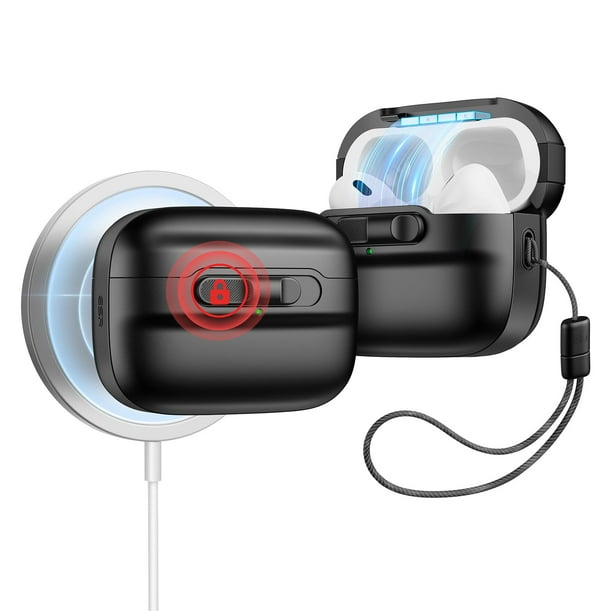 ESR - Funda para AirPods Pro (2023/2022/2019, 2ª/1ª generación), Compatible con Airpods Pro 2 (Cable USB-C/Lightning), MagSafe Ready, Cerradura de tapa magnética, Cubierta de protección contra caídas