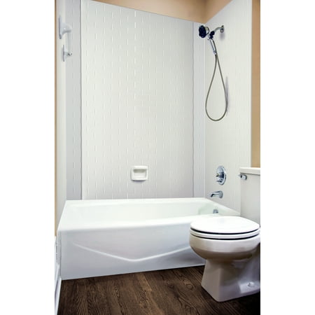 MirroFlex Tub and Shower Surround - Subway Tile in (Best Shower Surround Material)