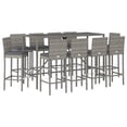 thumbnail image 6 of vidaXL Patio Bar Set Outdoor Table and Chair Set with Cushions Poly Rattan, 6 of 61