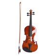 thumbnail image 3 of Violín acústico de madera de tilo y cuerdas de alambre de acero 4/4 para principiantes, 3 of 14