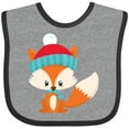 thumbnail image 3 of Inktastic Winter Fox, Cute Fox, Fox with Hat, Fox with Scarf Boys or Girls Baby Bib, 3 of 4
