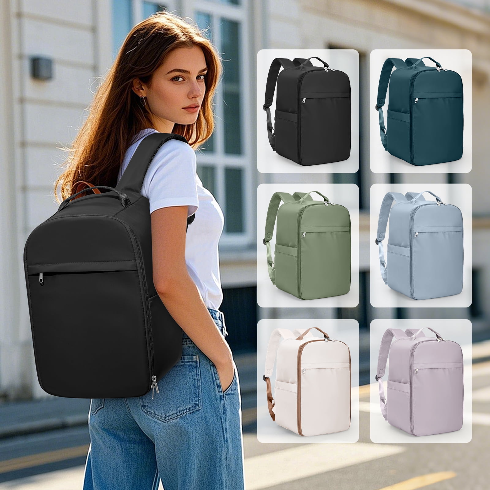 United Airline Approved Personal Item Travel Bag for Women, Underseat Luggage Carry on Backpack for Men, Cabin Size Waterproof Laptop Backpack, Mochila De Viaje, Rucksack Casual Daypack, Black