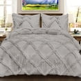 thumbnail image 4 of BedDecor 400TC 100% Egyptian Cotton 5PC Silver Oversized King Size Diamond Ruffle Duvet Cover Set, 4 of 4