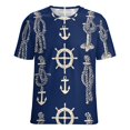thumbnail image 5 of Nautical Rope Anchor Wheel Women's Short Sleeve Tops Casual Blouses T Shirt, 5 of 7