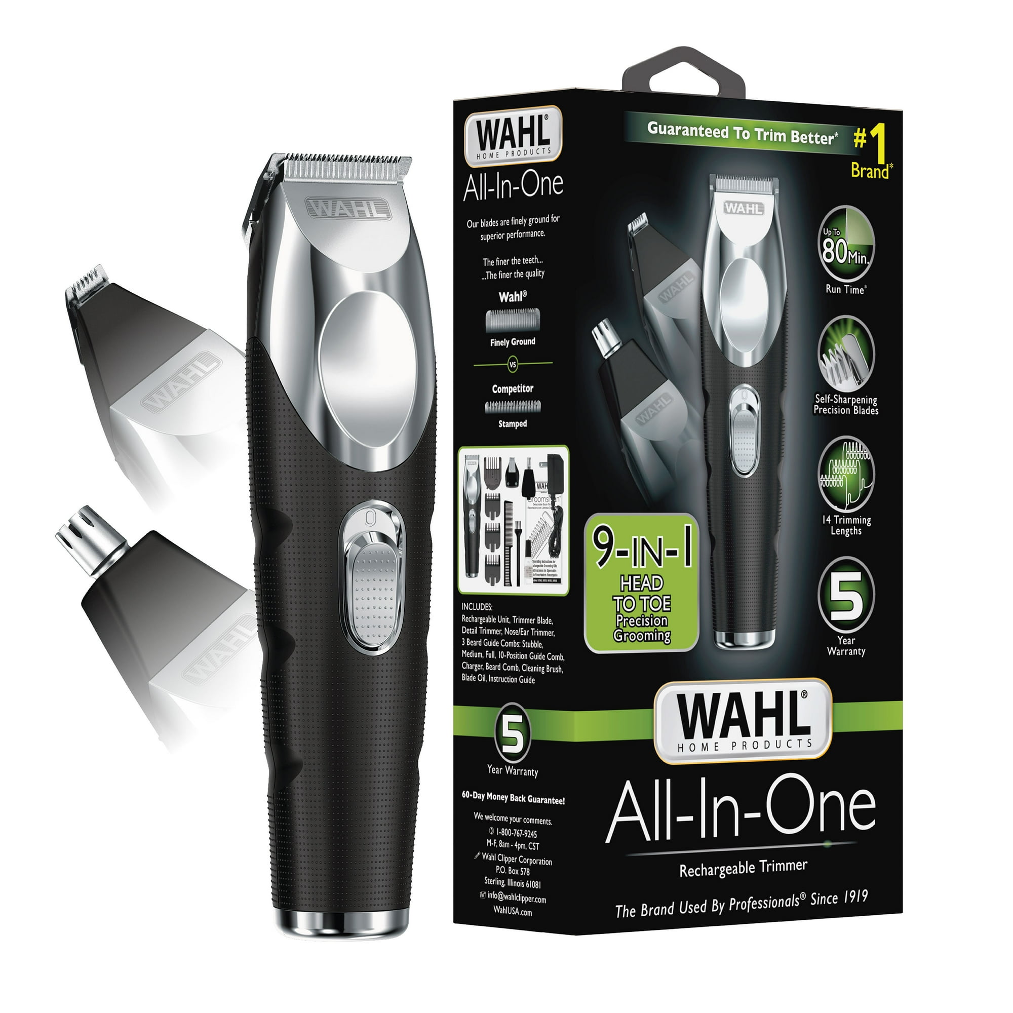 Wahl All-in-One Head-to-Toe Beard and Body Grooming Kit for Men, Lithium Trimmer, 3025773