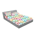 thumbnail image 2 of Ambesonne Colorful Fitted Sheet & Pillow Sham Set, Peace Letters, Full, Multicolor, 2 of 2
