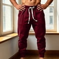 thumbnail image 5 of PNTUTB Men's Cuffed Joggers Elastic Waist Drawstring Trousers Solid Color Loose Casual Comfort Workout Sporty Pants with Pockets, 5 of 7